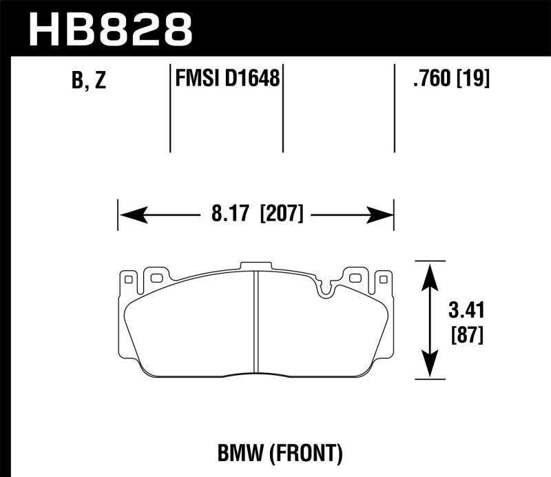 HAWK Ceramic Brake Pad Sets - Hawk 12-17 BMW M6 / 14-17 BMW M6 Gran Coupe / 13-16 BMW M5 Performance Ceramic Front Brake Pads