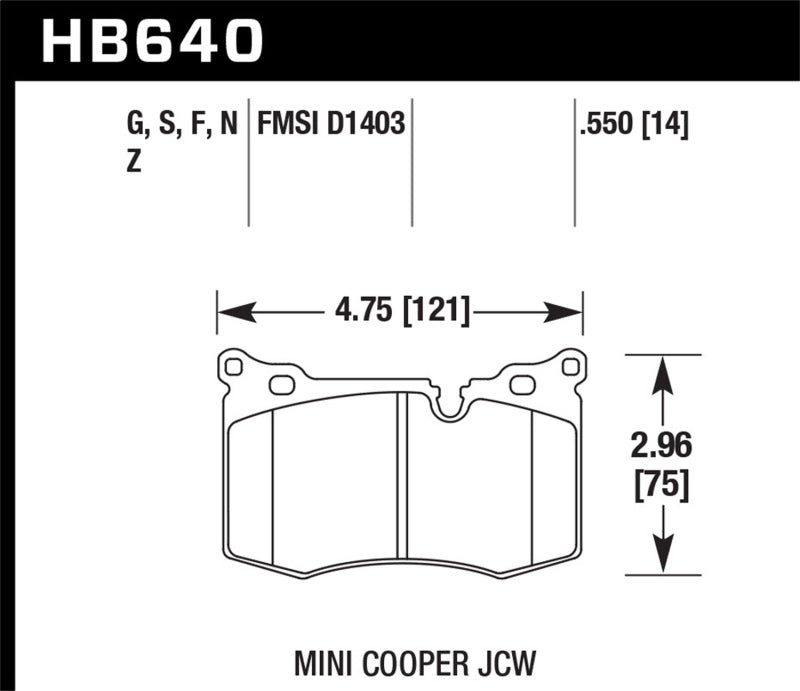 HAWK DTC-60 Brake Pad Sets - Hawk 09-15 Mini Cooper John Cooper Works DTC-60 Race Front Brake Pads