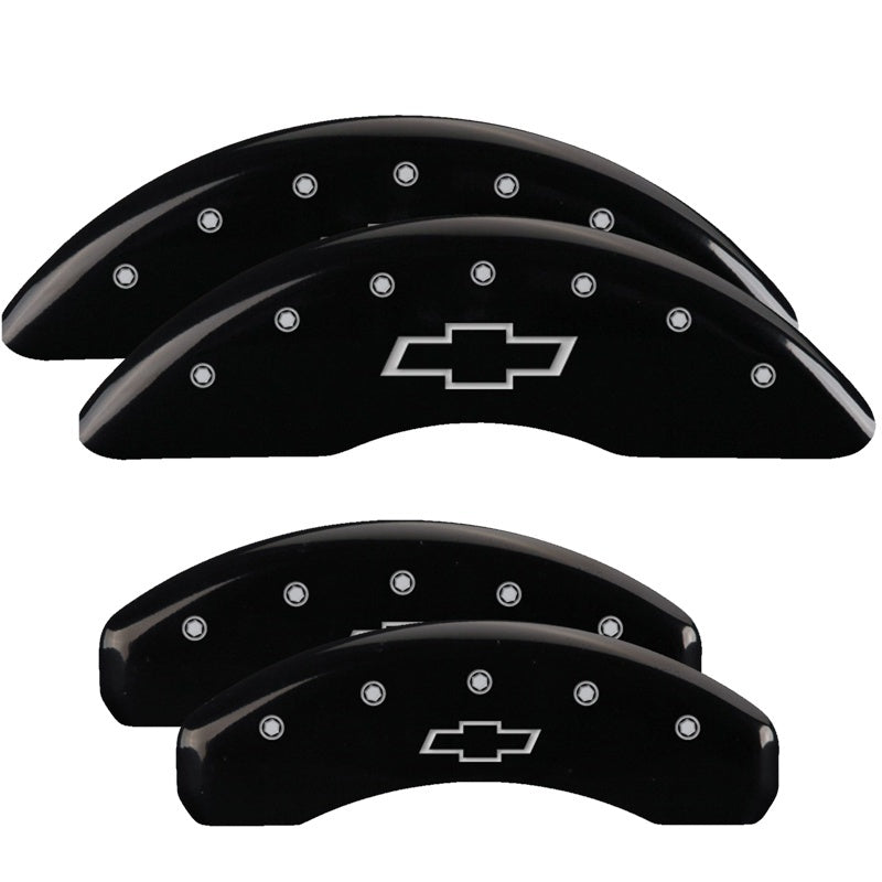 MGP Caliper Covers 4 Logo - MGP 4 Caliper Covers Engraved Front & Rear Bowtie Black finish silver ch