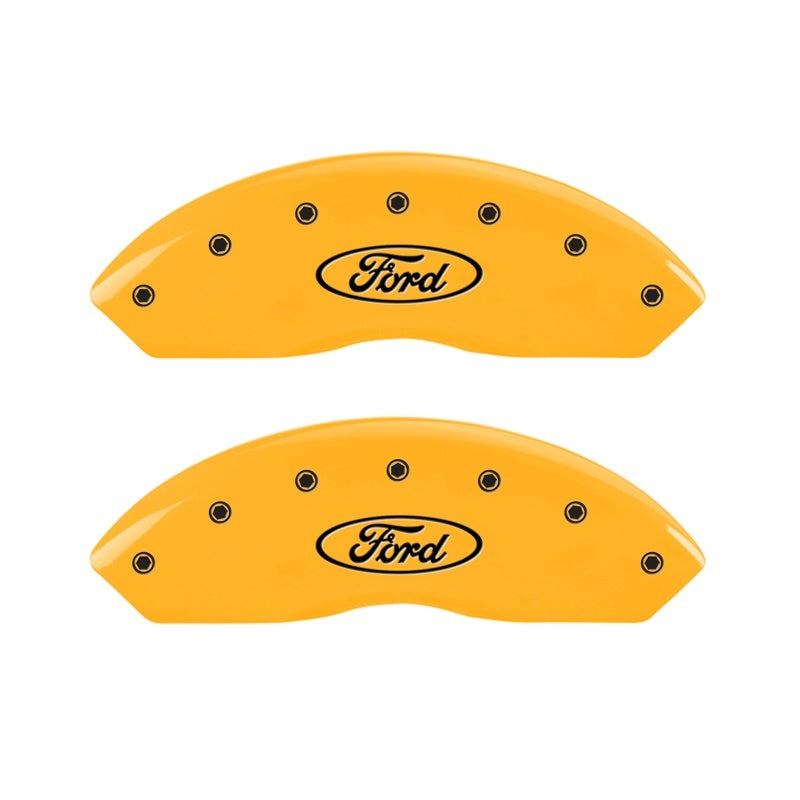 MGP Caliper Covers 2 Logo - MGP 2 Caliper Covers Engraved Front Oval Logo/Ford Yellow Finish Blk Char 2011 Ford Focus