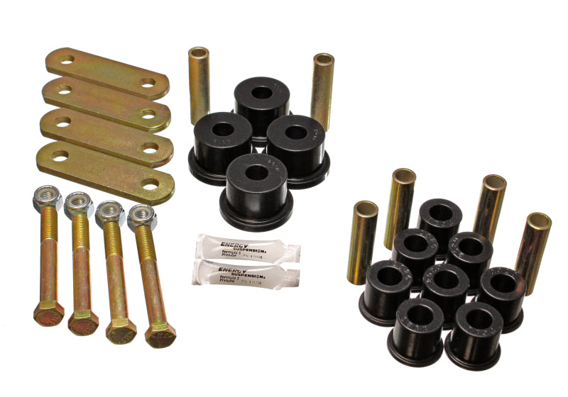 ES Spring/Shackle Bush - Black - Energy Suspension 64-73 Ford Mustang Black Heavy Duty Shackle Set