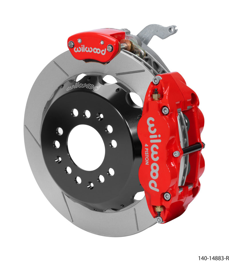 WIL Superlite Brake Kit - Wilwood Narrow Superlite 4R-MC4 Red Rear Kit 12.88in Slotted Rotor 88-96 Chevy Corvette C4