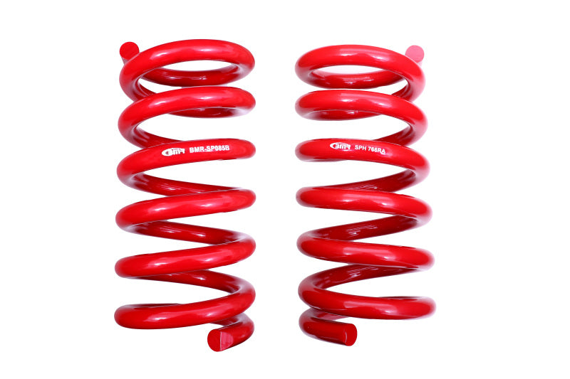 BMR Lowering Springs - BMR 18-20 S550 Mustang GT MagneRide/15-20 GT350 Lowering Spring Set of Rear only - Red