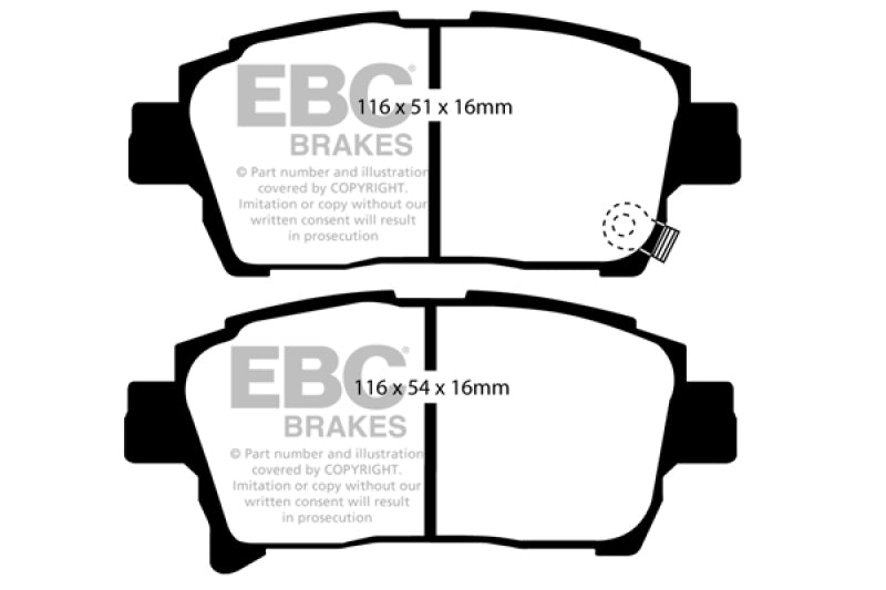 EBC Ultimax2 Brake Pad Sets - EBC 03-07 Scion XA 1.5 Ultimax2 Front Brake Pads