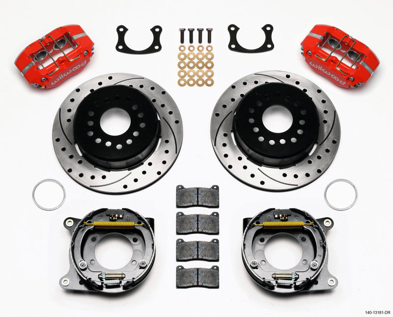 WIL Dynapro Brake Kit - Wilwood Dynapro Lug Mount P/S P-B Kit Drilled-Red New Big Ford 2.50in Offset