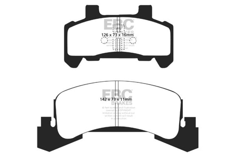 EBC Ultimax2 Brake Pad Sets - EBC 85-87 Buick Skyhawk 1.8 Turbo Ultimax2 Front Brake Pads