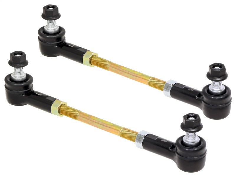 ROK Sway Bar Endlinks - RockJock Adjustable Sway Bar End Link Kit 6 1/2in Long Rods w/ Sealed Rod Ends and Jam Nuts pair