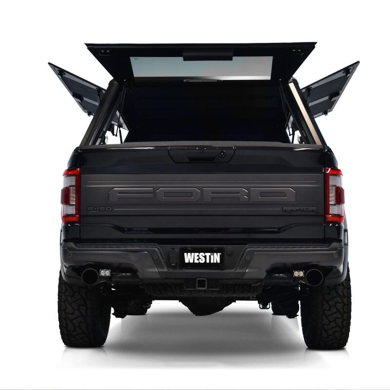 WES EXP Truck Caps - Westin EXP Truck Cap COMPLETE KIT A + BS (21-25 Ford F-150/Lightning/Raptor CC 5.5ft. Bed) - Black