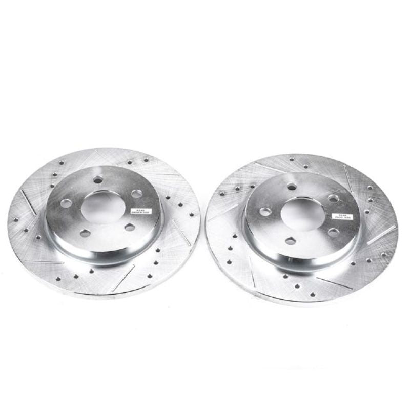PSB Evolution Drill/Slot Rotor - Power Stop 02-08 Jaguar X-Type Rear Evolution Drilled & Slotted Rotors - Pair