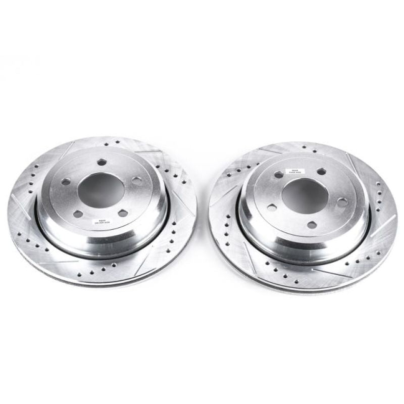PSB Evolution Drill/Slot Rotor - Power Stop 03-11 Ford Crown Victoria Rear Evolution Drilled & Slotted Rotors - Pair