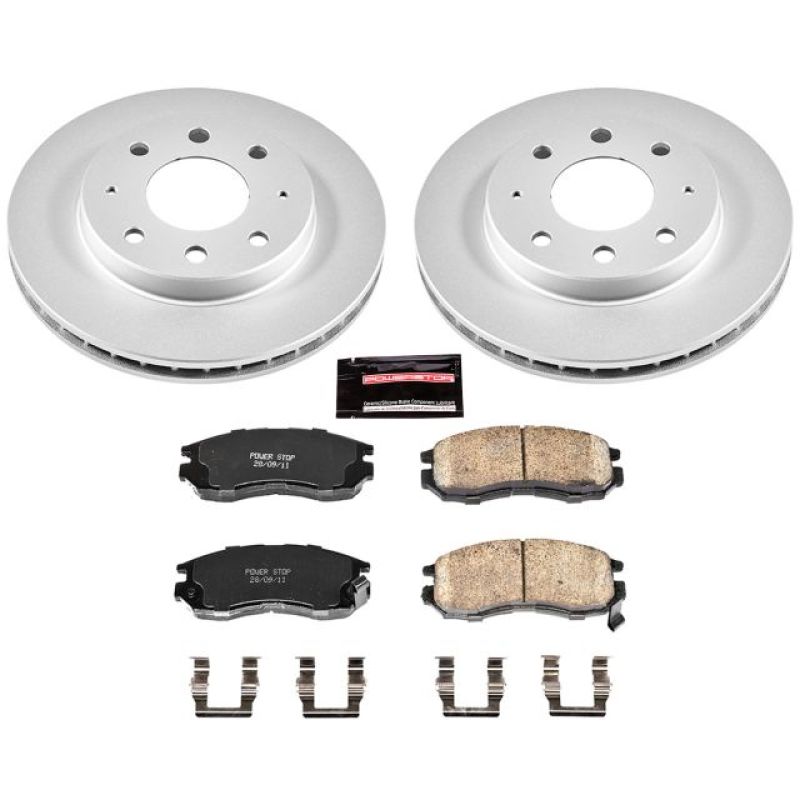 PSB Z17 Evolution Coated Kit - Power Stop 93-95 Eagle Summit Front Z17 Evolution Geomet Coated Brake Kit