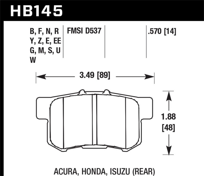 HAWK Ceramic Brake Pad Sets - Hawk 06+ Civic Si Ceramic Street Rear Brake Pads