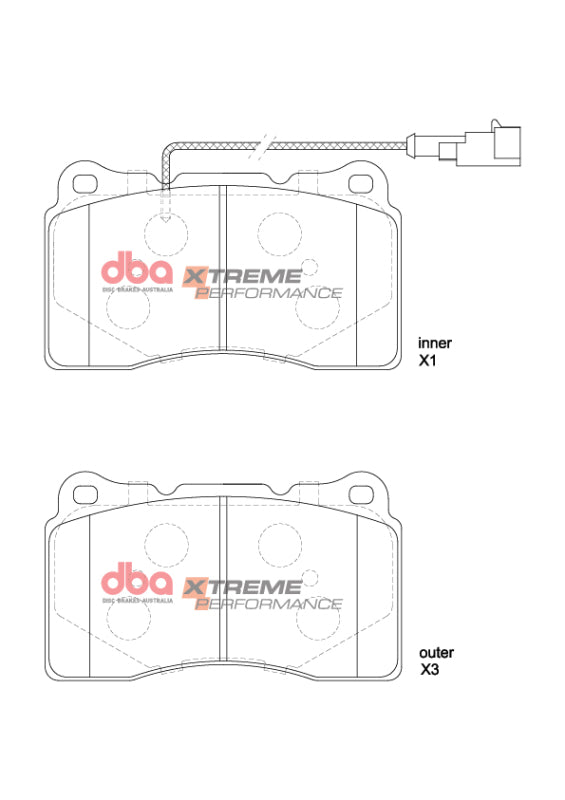 DBA XP Performance Brake Pads - DBA 14-16 Maserati Ghibli (w/345mm Front Rotor) XP Performance Front Brake Pads
