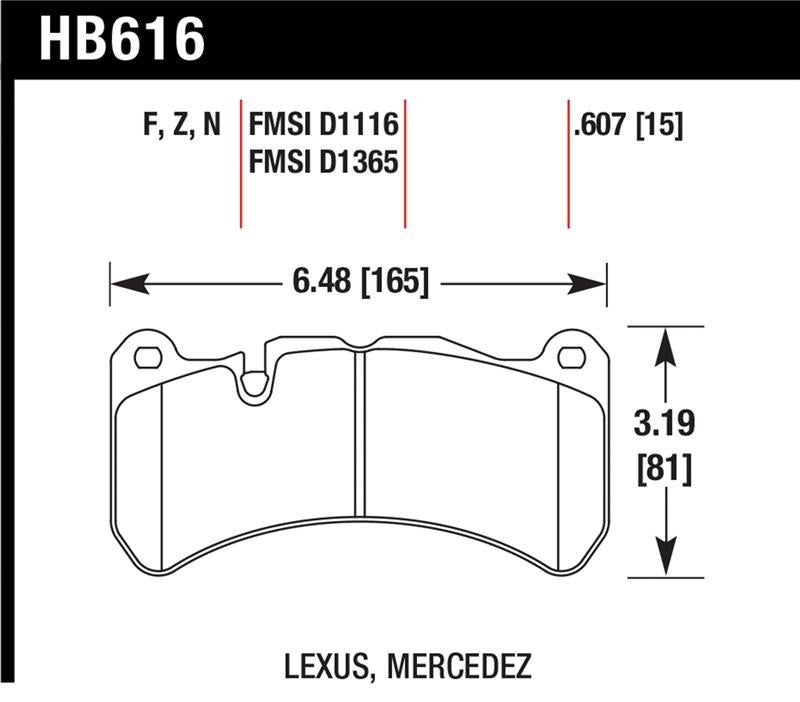 HAWK DTC-60 Brake Pad Sets - Hawk 08-11 Lexus IS-F / 05-06 M Benz CLK55 AMG / 07-08 CLK63 AMG DTC-60 Race Front Brake Pads