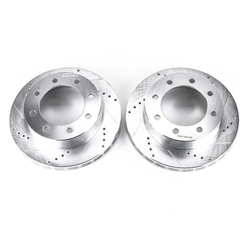 PSB Evolution Drill/Slot Rotor - Power Stop 1999 Ford F-250 Super Duty Front Evolution Drilled & Slotted Rotors - Pair