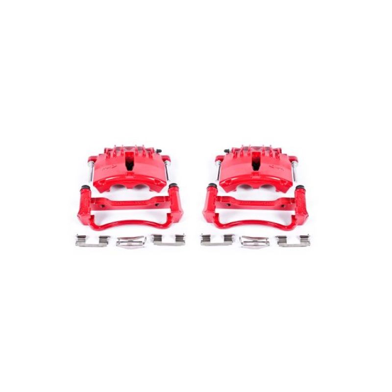 PSB Red Calipers - Power Stop 99-02 Ford Mustang Front Red Calipers w/Brackets - Pair