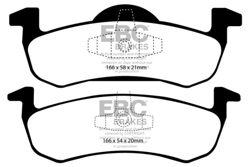EBC Yellowstuff Brake Pad Sets - EBC 07-09 Ford Expedition 5.4 2WD Yellowstuff Rear Brake Pads