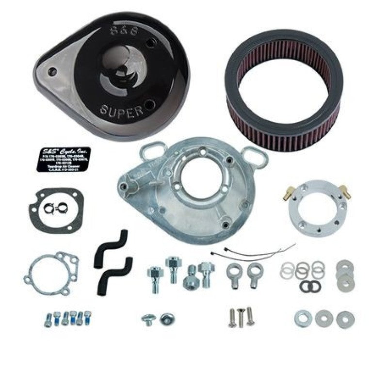 SSC Air Cleaner Kits - S&S Cycle 01-17 Stock EFI BT Models Teardrop Air Cleaner Kit - Gloss Black
