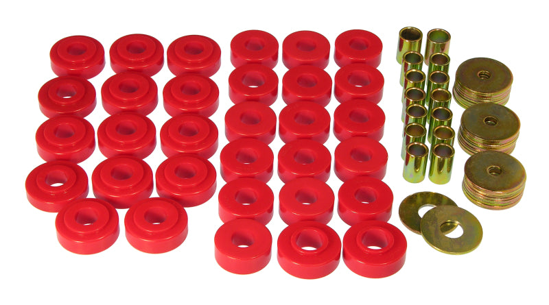 PRO Body/Subframe Bush - Red - Prothane 65-67 GM Hardtop Body Mount Kit - Red