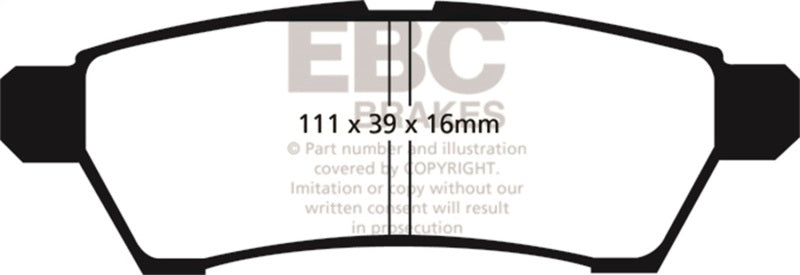 EBC Ultimax2 Brake Pad Sets - EBC 05+ Nissan Frontier 2.5 2WD Ultimax2 Rear Brake Pads