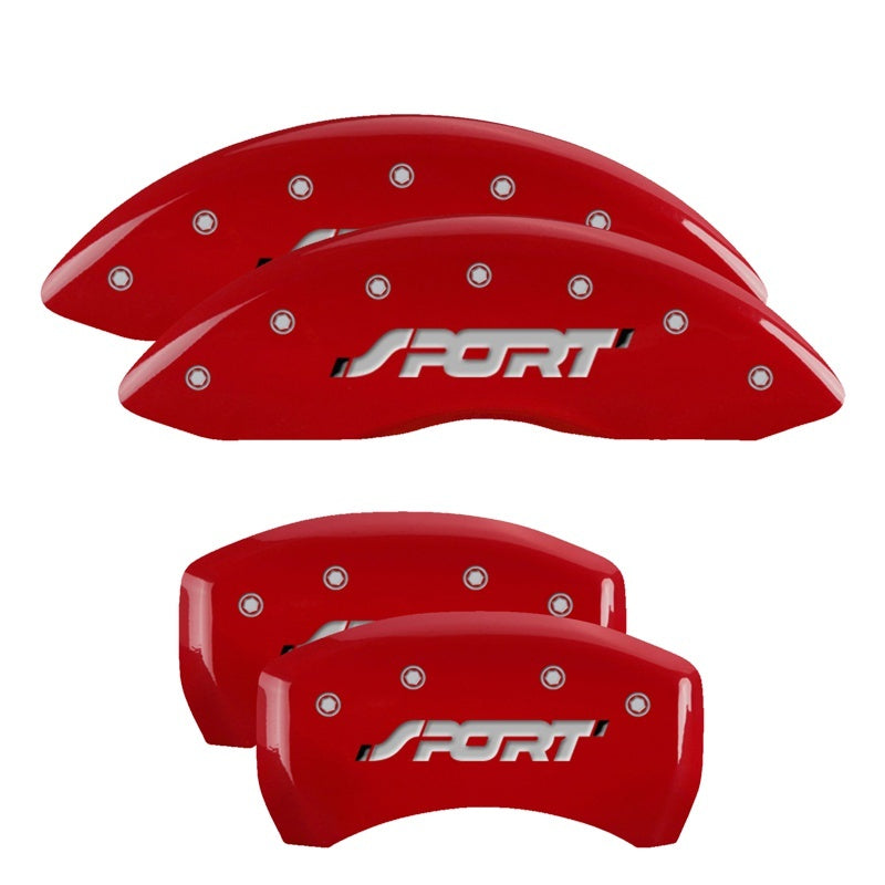 MGP Caliper Covers 4 Logo - MGP 4 Caliper Covers Engraved Front & Rear SPORT Red finish silver ch