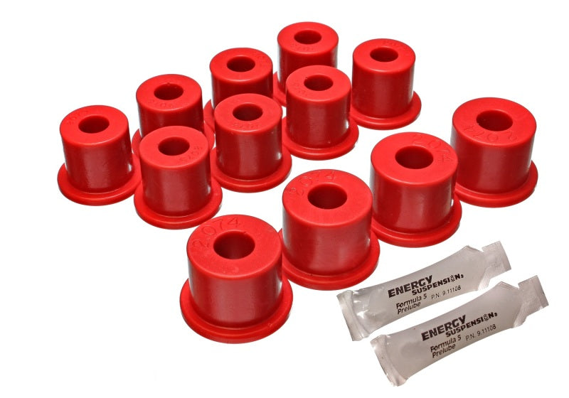 ES Spring/Shackle Bush - Red - Energy Suspension 80-86 Nissan 720 & Hardbody Pickup 2WD Red Rear Leaf Spring Bushing Set