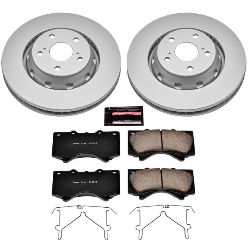 PSB Z17 Evolution Coated Kit - Power Stop 16-18 Lexus LX570 Front Z17 Evolution Geomet Coated Brake Kit