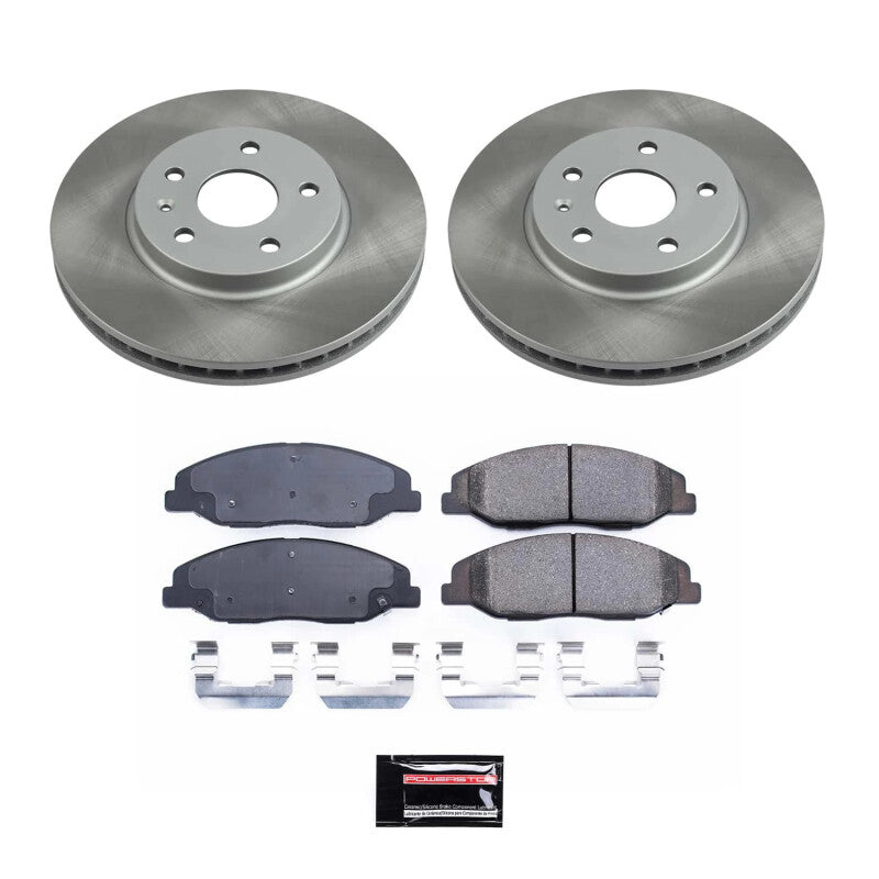PSB Semi-Coated Rotor Kits - Power Stop 08-14 Cadillac CTS Front Semi-Coated Rotor Kit