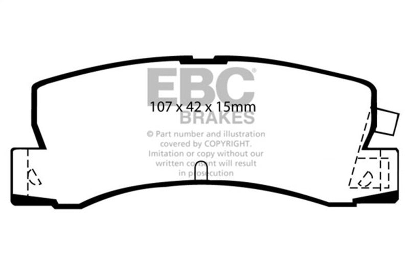 EBC Redstuff Brake Pad Sets - EBC 86-92 Toyota Corolla 1.6 Redstuff Rear Brake Pads