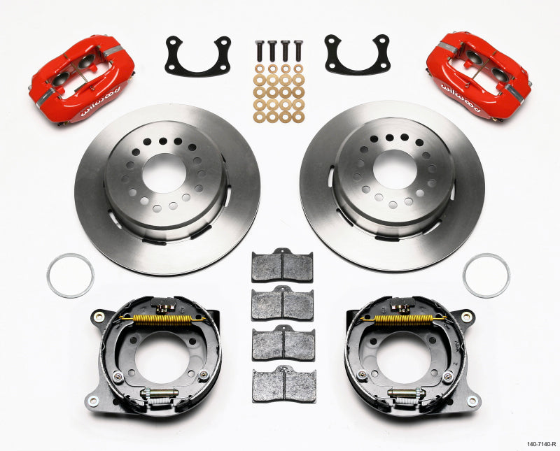 WIL Dynalite Brake Kit - Wilwood Forged Dynalite P/S Park Brake Kit Red New Big Ford 2.50in Offset