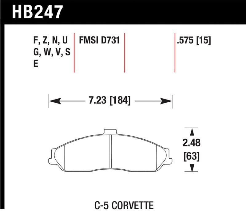 HAWK Ceramic Brake Pad Sets - Hawk 97-06 Corvette (incl C5 Z06) Performance Ceramic Street Front Brake Pads