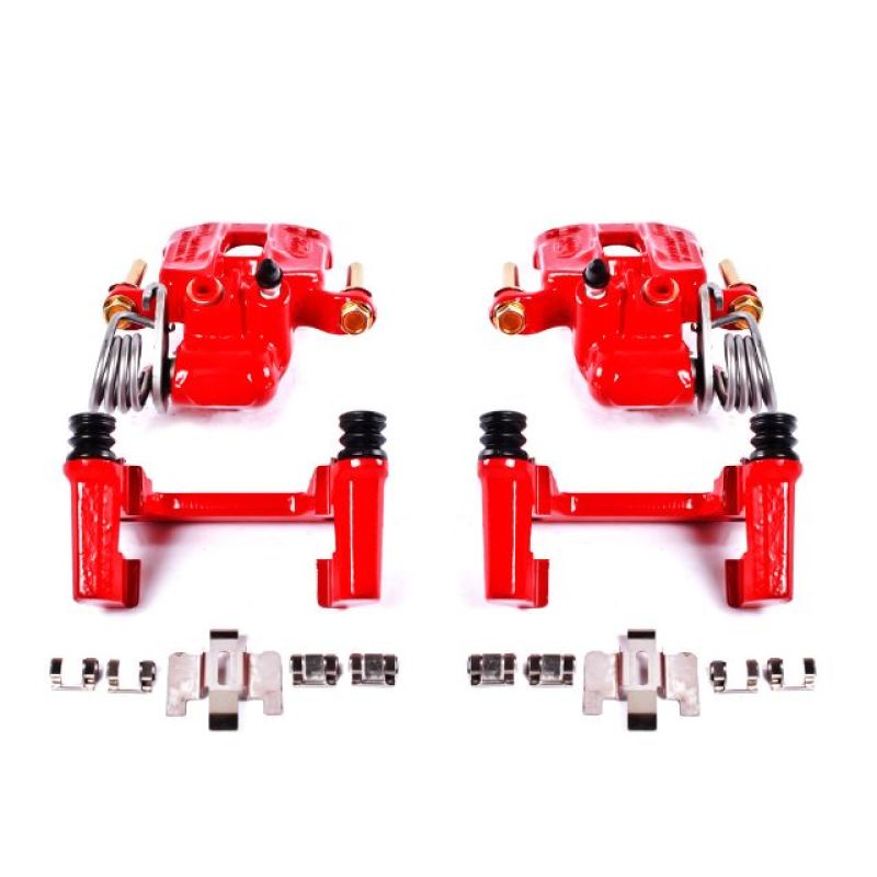 PSB Red Calipers - Power Stop 94-04 Ford Mustang Rear Red Calipers w/Brackets - Pair