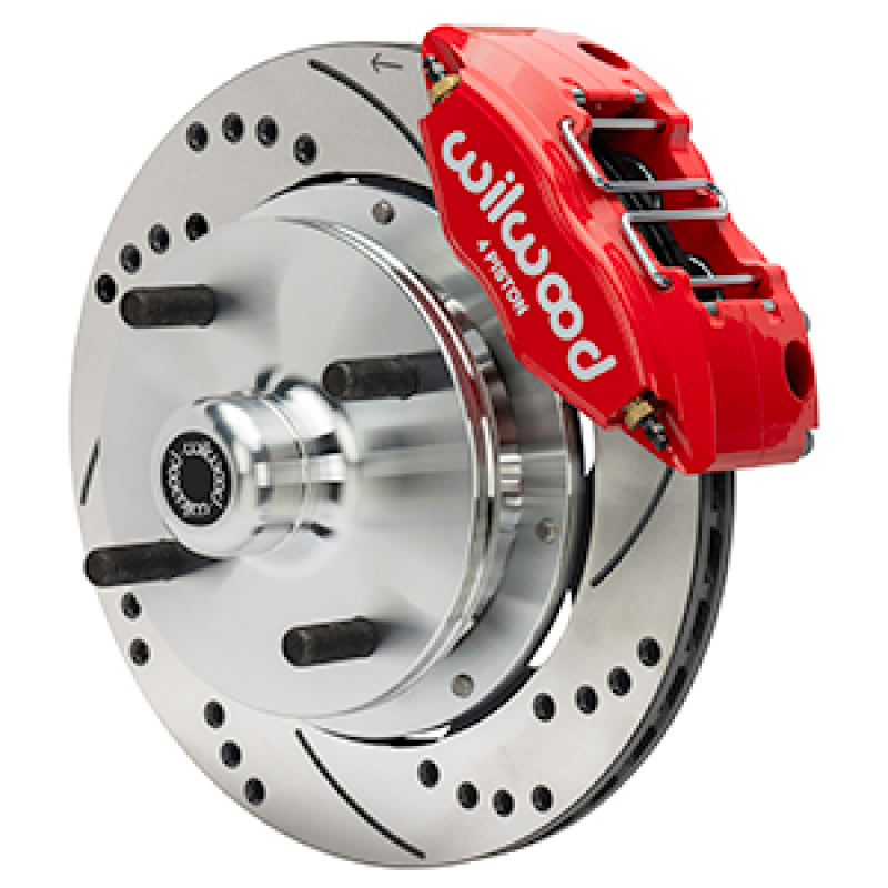 WIL Powerlite Brake Kits - Wilwood 73-76 Porsche 914 Front Powerlite Brake Kit Dilled & Slotted - Red