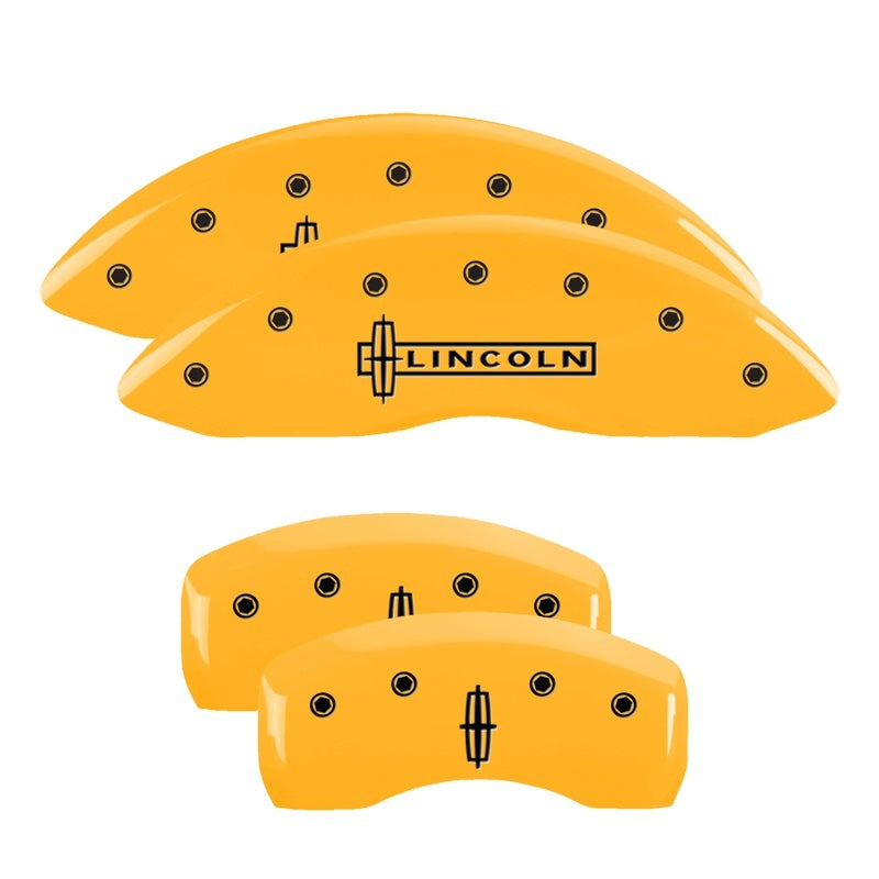 MGP Caliper Covers 4 Logo - MGP 4 Caliper Covers Engraved Front Lincoln Engraved Rear Star logo Yellow finish black ch