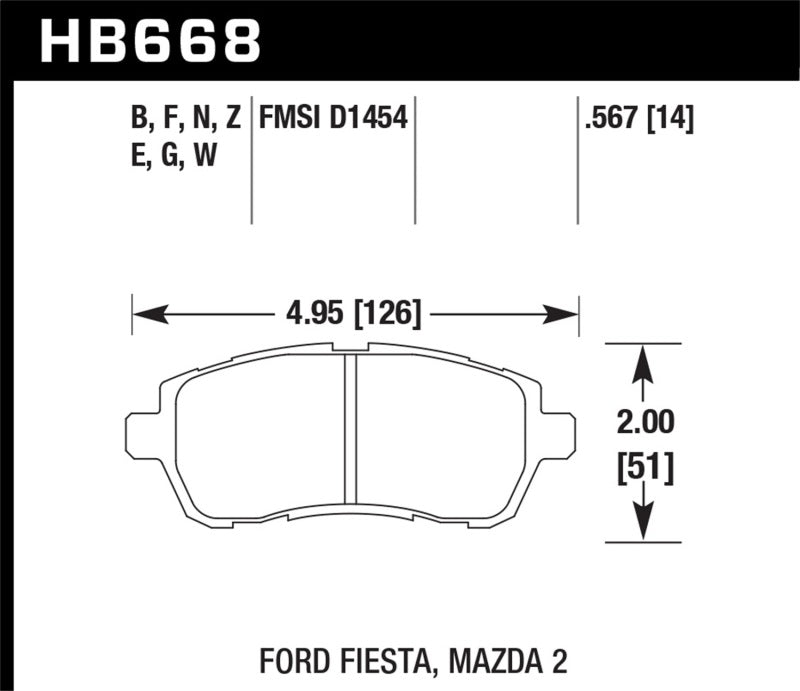 HAWK Blue 9012 Brake Pad Sets - Hawk 11 Ford Fiesta S/SE/SL Blue 9012 Front Race Brake Pads