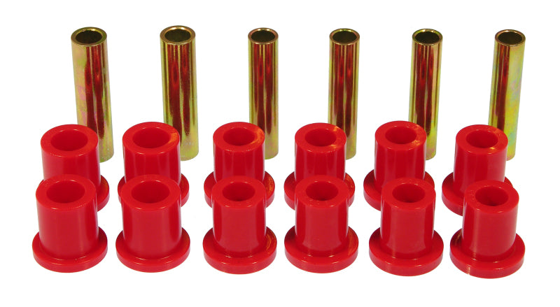 PRO Spring/Shackle Bush- Red - Prothane 73-79 Ford F100/150 4wd Rear Spring & Shackle Bushings - Red