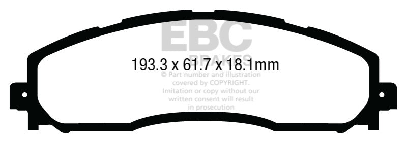 EBC Ultimax2 Brake Pad Sets - EBC 13+ Ford F250 (inc Super Duty) 6.2 (2WD) Ultimax2 Rear Brake Pads