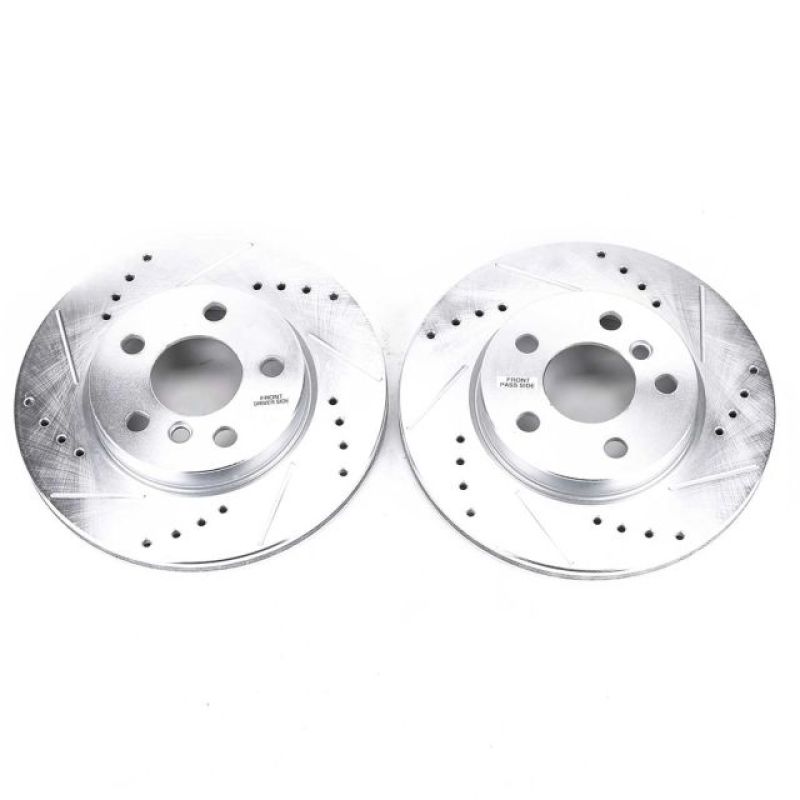 PSB Evolution Drill/Slot Rotor - Power Stop 14-19 Mini Cooper Front Evolution Drilled & Slotted Rotors - Pair