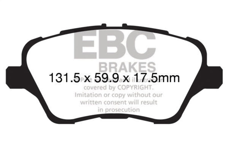 EBC Greenstuff Brake Pad Sets - EBC 13+ Ford Fiesta 1.6 Turbo ST Greenstuff Front Brake Pads