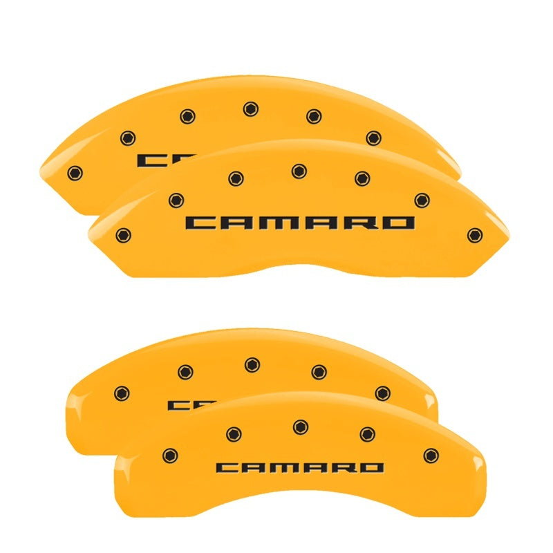 MGP Caliper Covers 4 Logo - MGP 4 Caliper Covers Engraved Front & Rear Gen 5/Camaro Yellow finish black ch