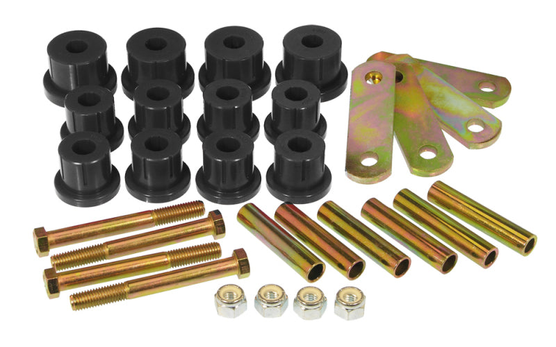 PRO Spring/Shackle Bush- Blk - Prothane 62-67 Chevy Nova HD Spring & Shackles Bushings - Black