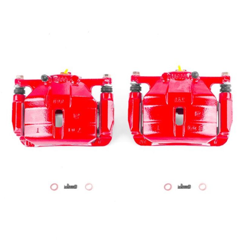 PSB Red Calipers - Power Stop 08-13 Nissan Rogue Front Red Calipers w/Brackets - Pair