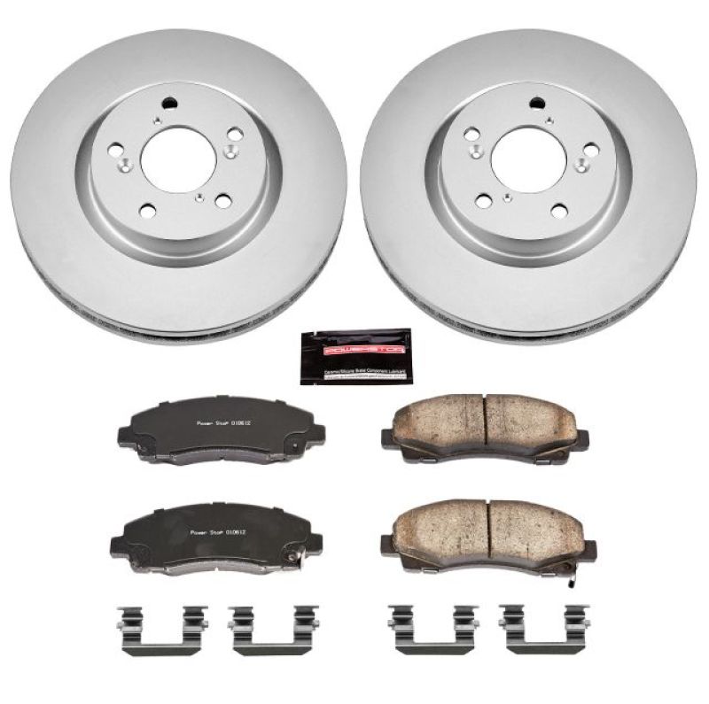 PSB Z17 Evolution Coated Kit - Power Stop 09-14 Acura TL Front Z17 Evolution Geomet Coated Brake Kit