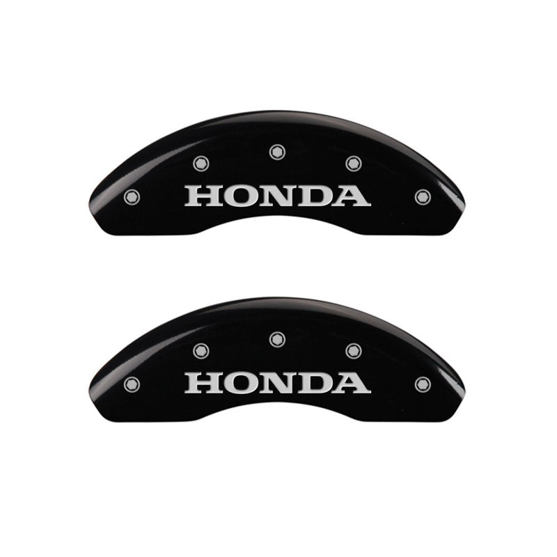 MGP Caliper Covers 2 Logo - MGP Front set 2 Caliper Covers Engraved Front Honda Black finish silver ch