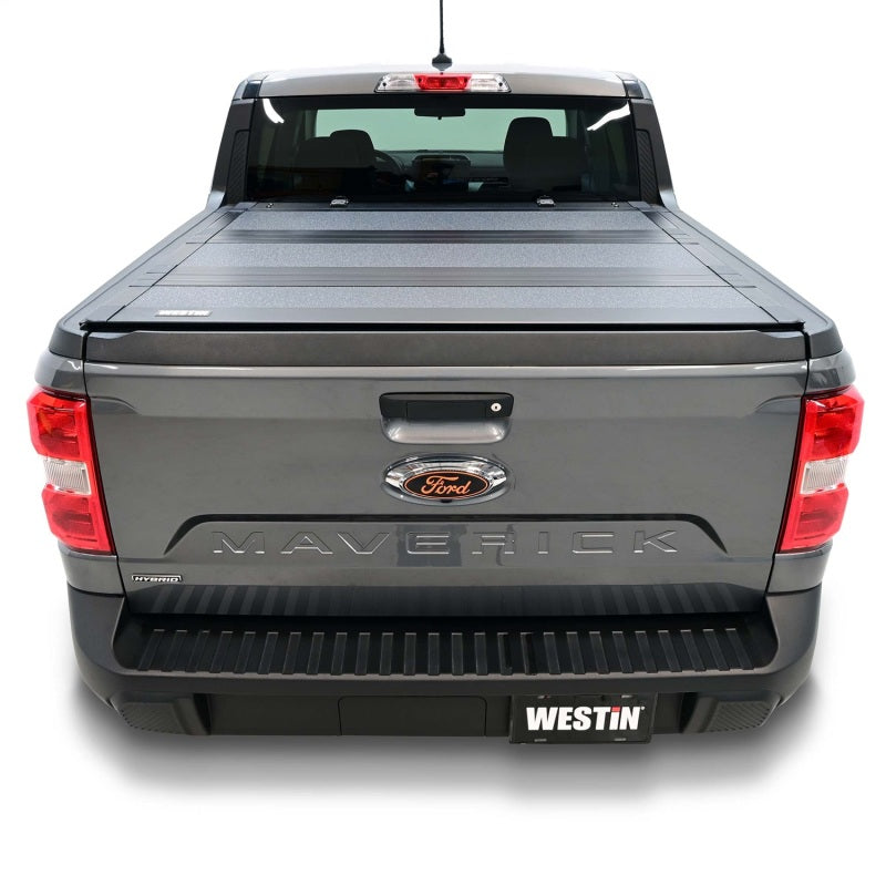 WES Hard Tri-Fold Tonneau Covers - Westin 22-26 Ford Maverick 4WD 4ft. 6in. Bed Hard Tri-Fold Tonneau Cover - Black