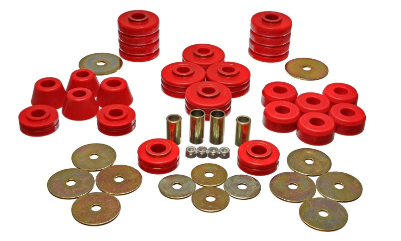 ES Body Mounts - Red - Energy Suspension 73-95 K5 Blazer Red Body(cab) Mount Set