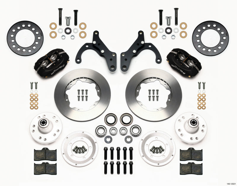 WIL Dynalite Brake Kit - Wilwood Forged Dynalite Front Kit 11.00in 65-68 Chevy Impala -Drum Spindle