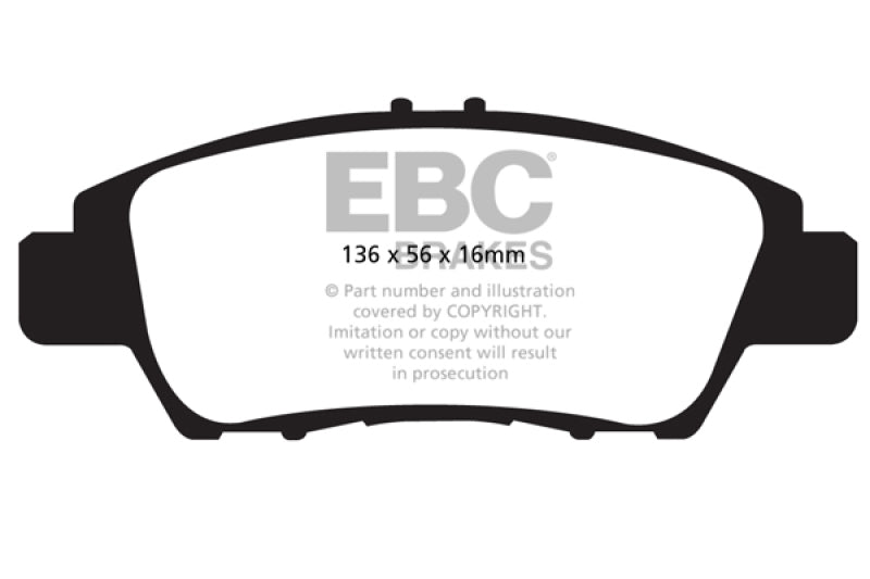 EBC Ultimax2 Brake Pad Sets - EBC 10+ Honda CR-Z 1.5 Hybrid Ultimax2 Front Brake Pads