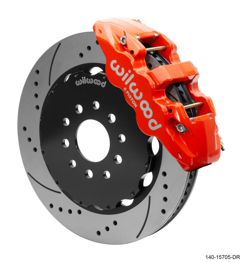 WIL Aero Brake Kit - Wilwood AERO6 Front Big Brake Kit 14.00in Drilled Red Rotor - 97-13 Chevrolet Corvette C5/C6/Z06