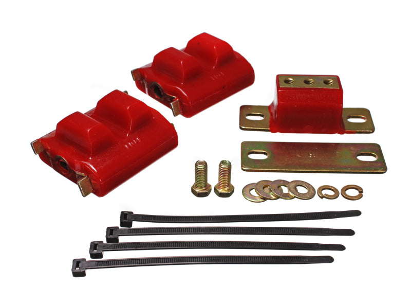 ES Eng/Trans Combo Kit - Red - Energy Suspension 73-92 Chevrolet Camaro Red Motor and Transmission Mounts; Zinc Finish